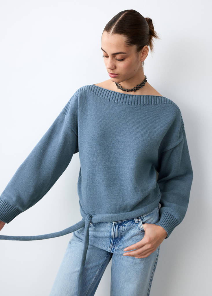 Fine-knit sweater — Blue