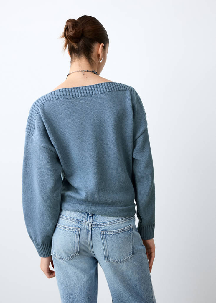 Fine-knit sweater — Blue