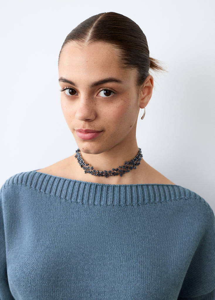 Fine-knit sweater — Blue