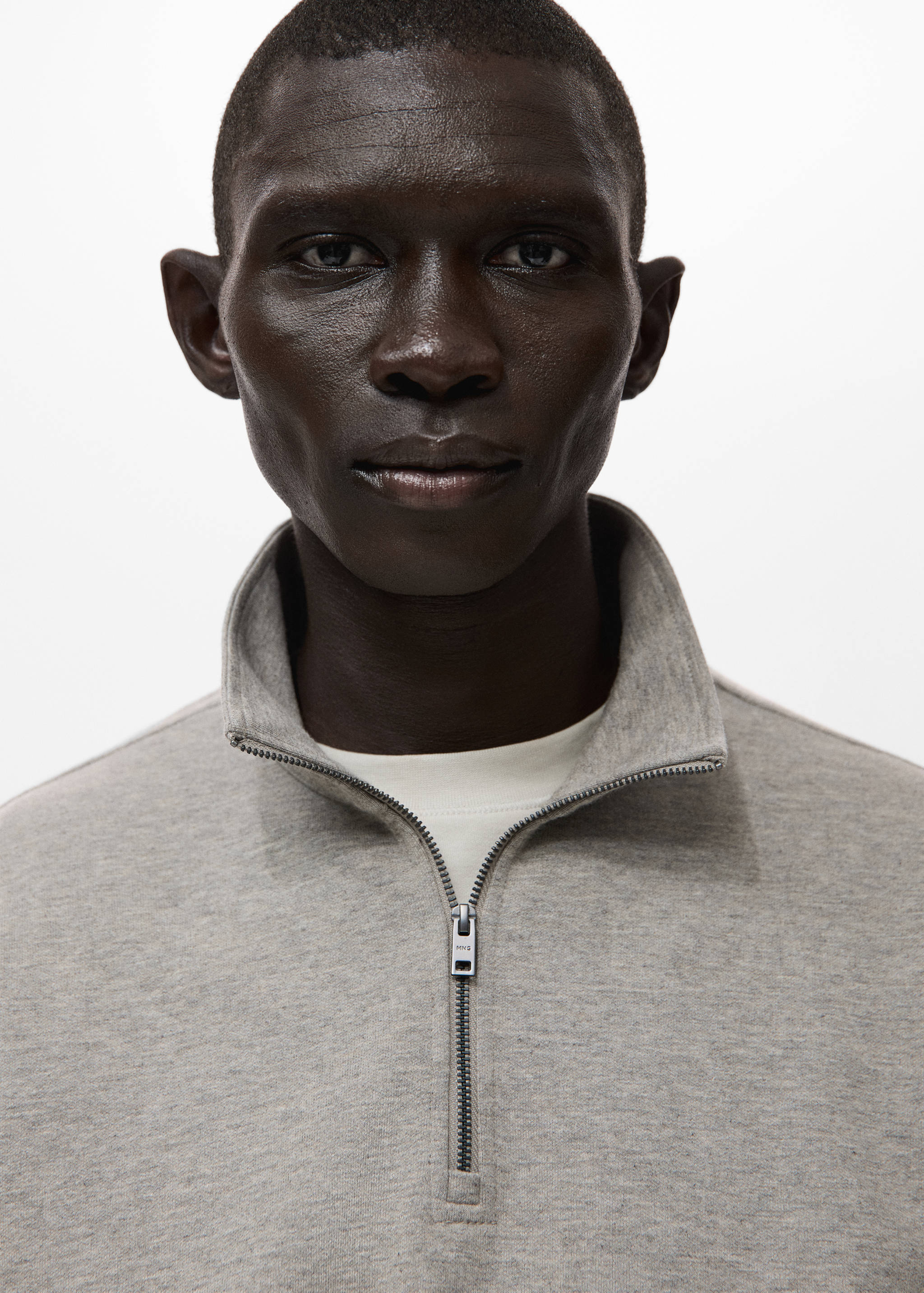 Regular-fit zip-neck sweatshirt - Details of the article 1