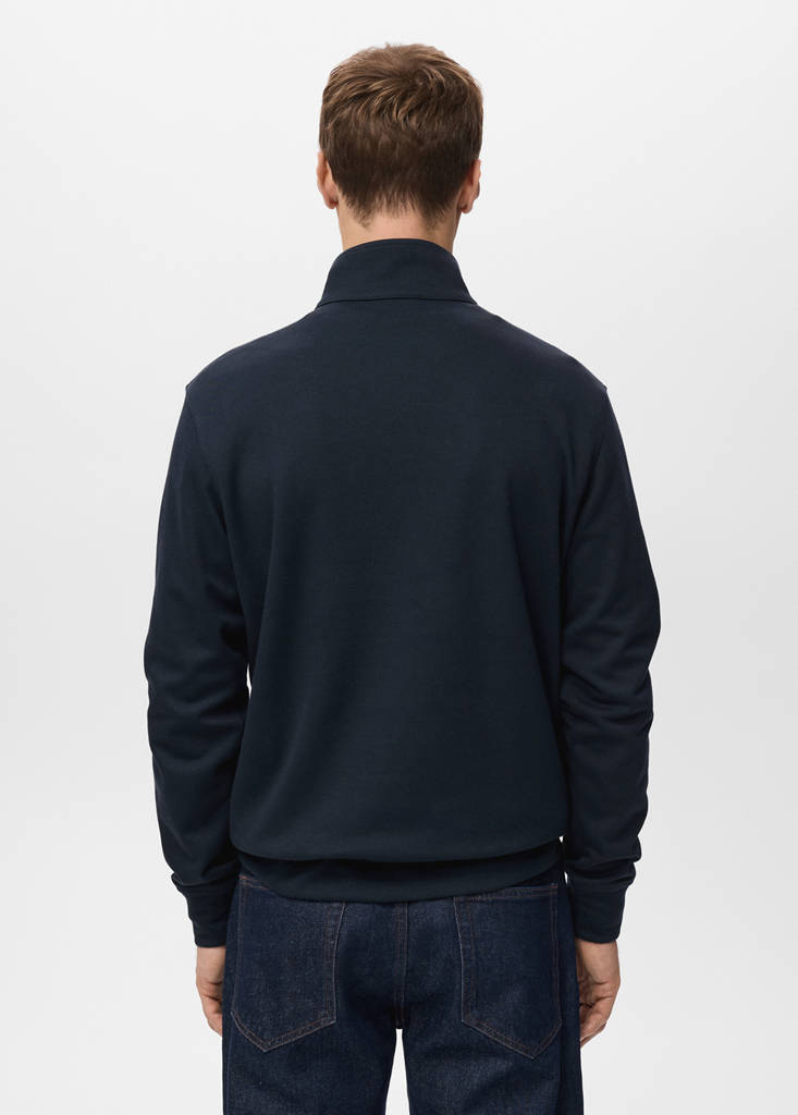 Regular-fit zip-neck sweatshirt — Navy