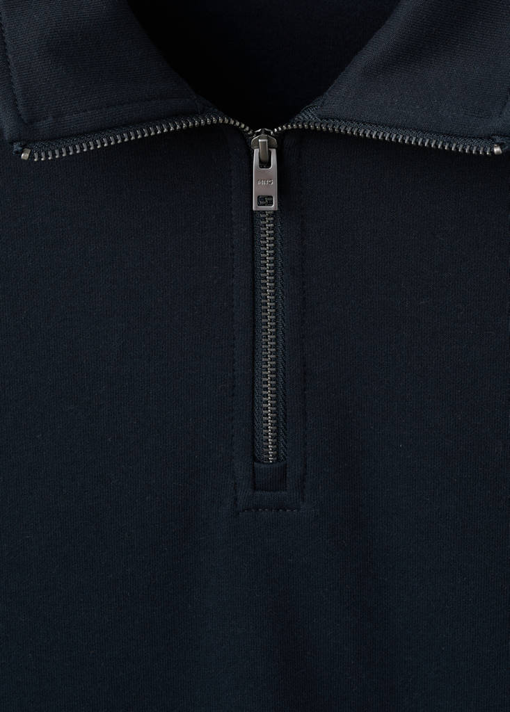 Regular-fit zip-neck sweatshirt — Navy