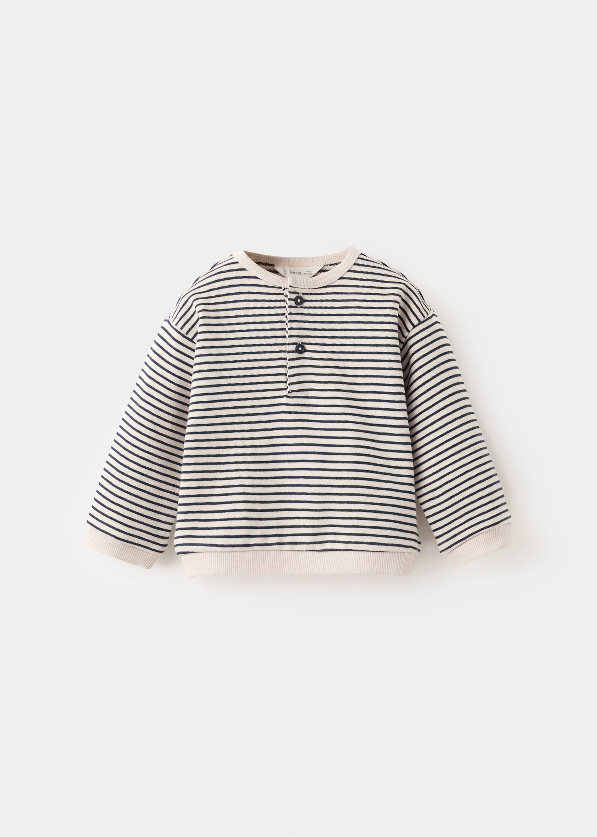 Striped print sweatshirt - Article without model, Beige. Ref: 27062900-00.
