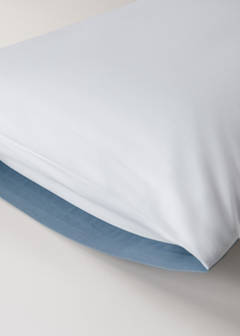 Two pillowcases with wide satin contrast band 50x75 cm — Blue 2