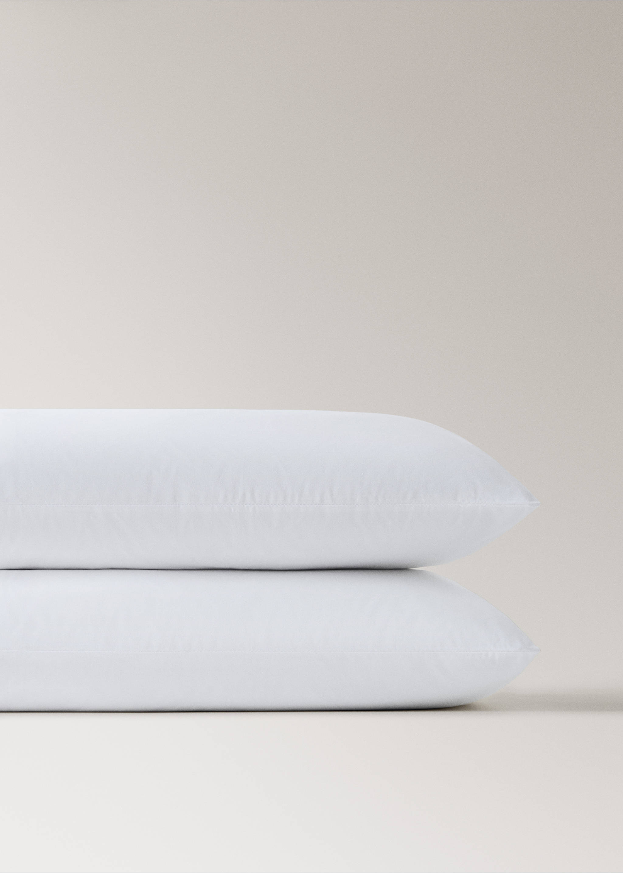 Two pillowcases with wide satin contrast band 50x75 cm - Details of the article 3, Blue. Ref: 27062901-00.