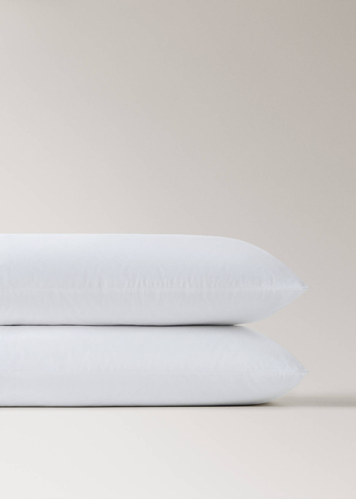 Two pillowcases with wide satin contrast band 50x75 cm — Blue