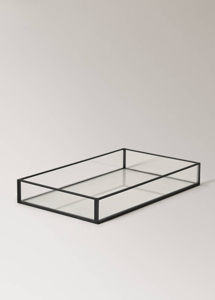 Medium decorative tray with metal profile — Black