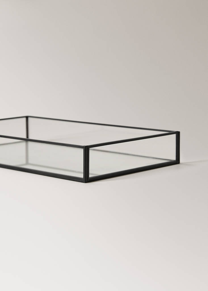 Medium decorative tray with metal profile — Black