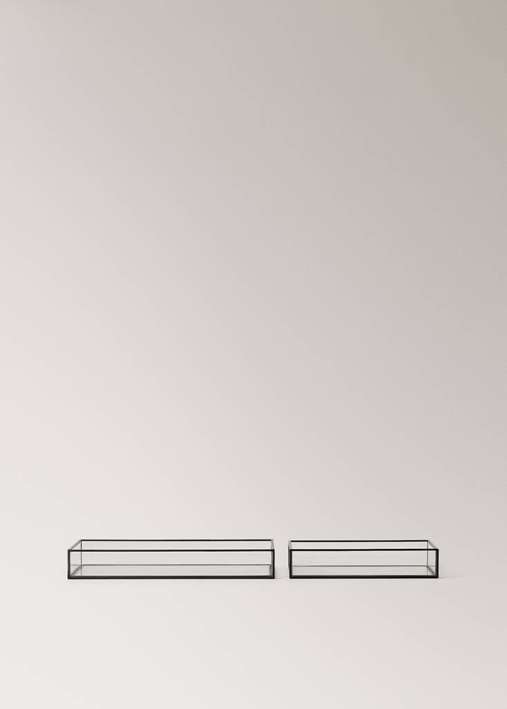 Medium decorative tray with metal profile — Black