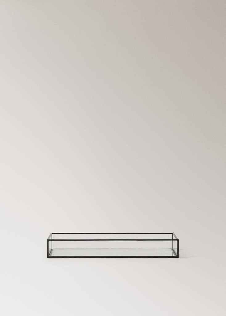 Medium decorative tray with metal profile — Black