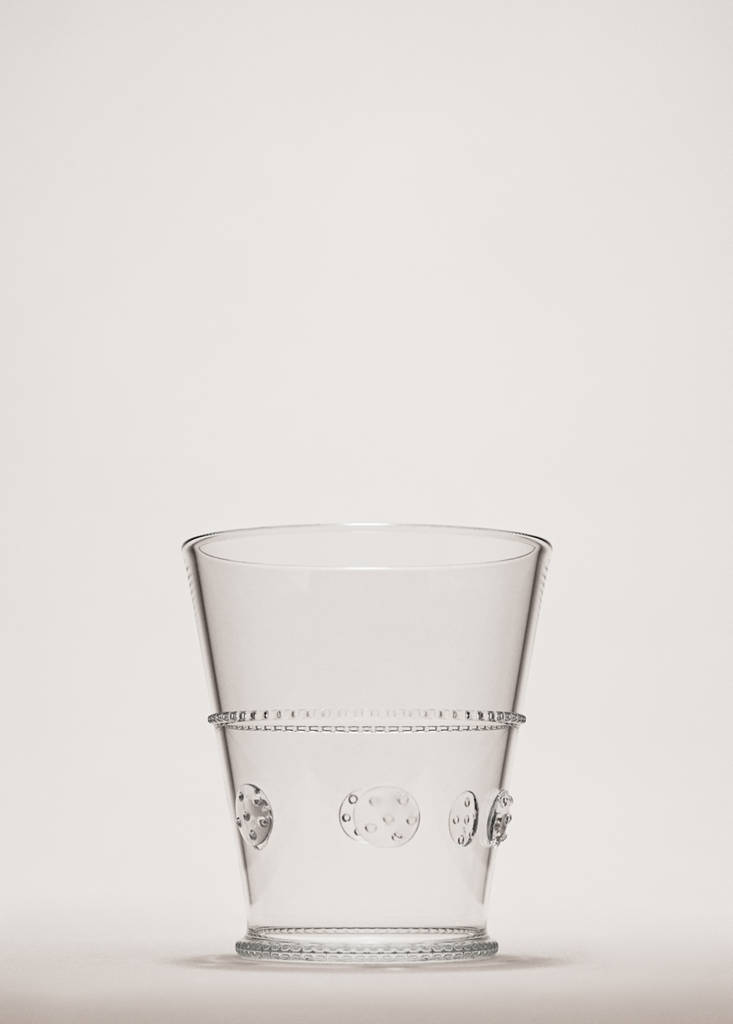 Transparent embossed borosilicate glass vase — Orange