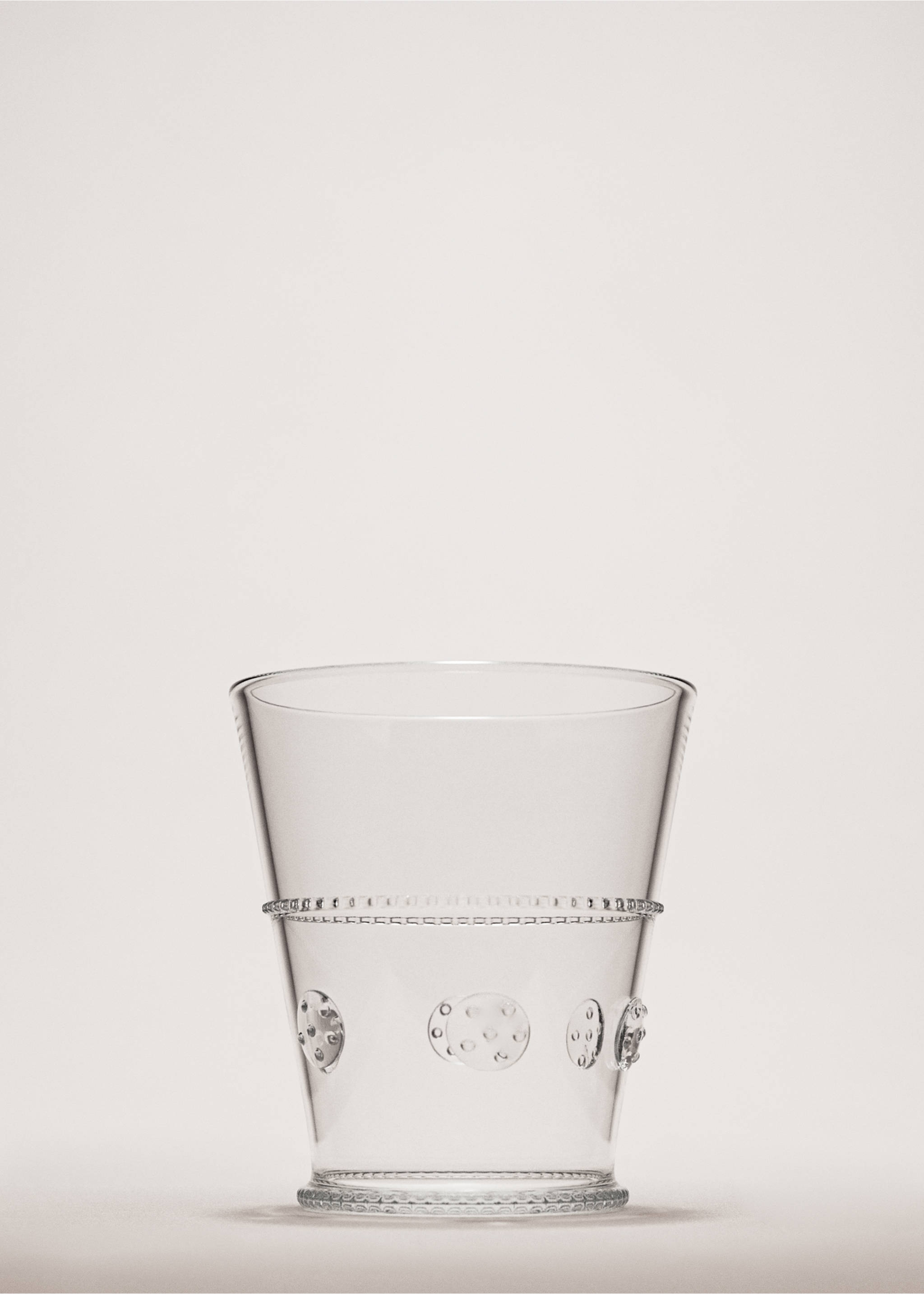 Transparent embossed borosilicate glass vase - General plane, Orange. Ref: 27062908-00.
