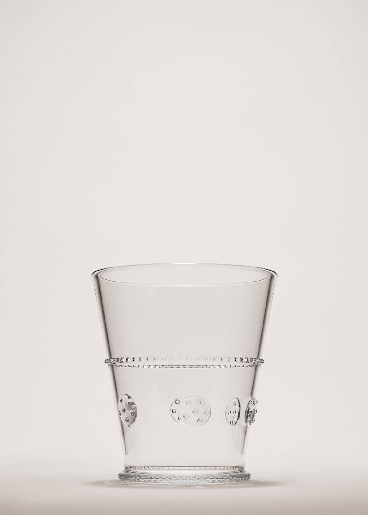 Transparent embossed borosilicate glass vase — Orange