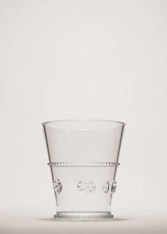 Transparent embossed borosilicate glass vase — Orange 1