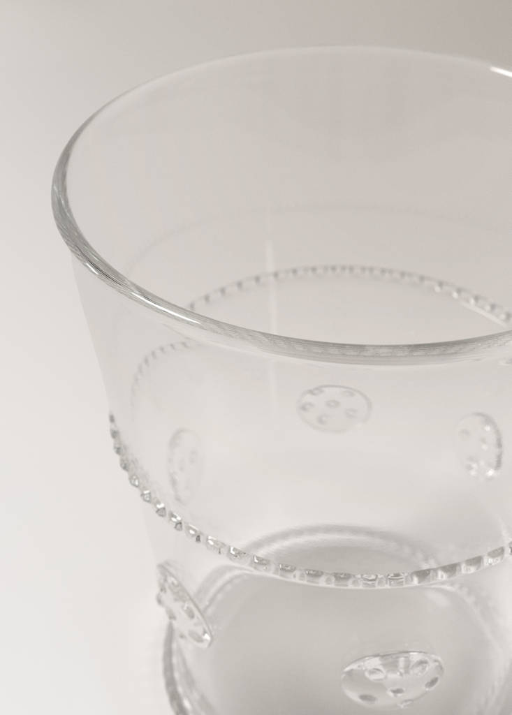Transparent embossed borosilicate glass vase — Orange