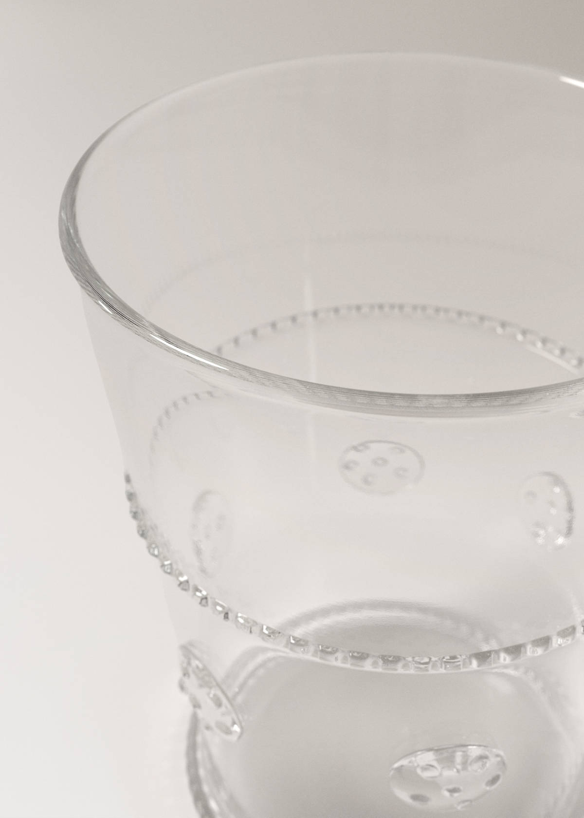 Transparent embossed borosilicate glass vase — Orange