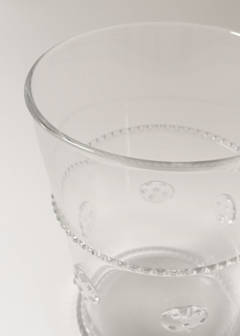 Transparent embossed borosilicate glass vase — Orange 2