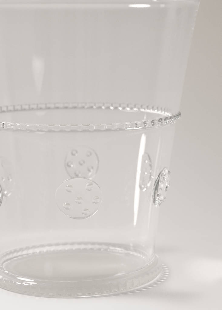 Transparent embossed borosilicate glass vase — Orange