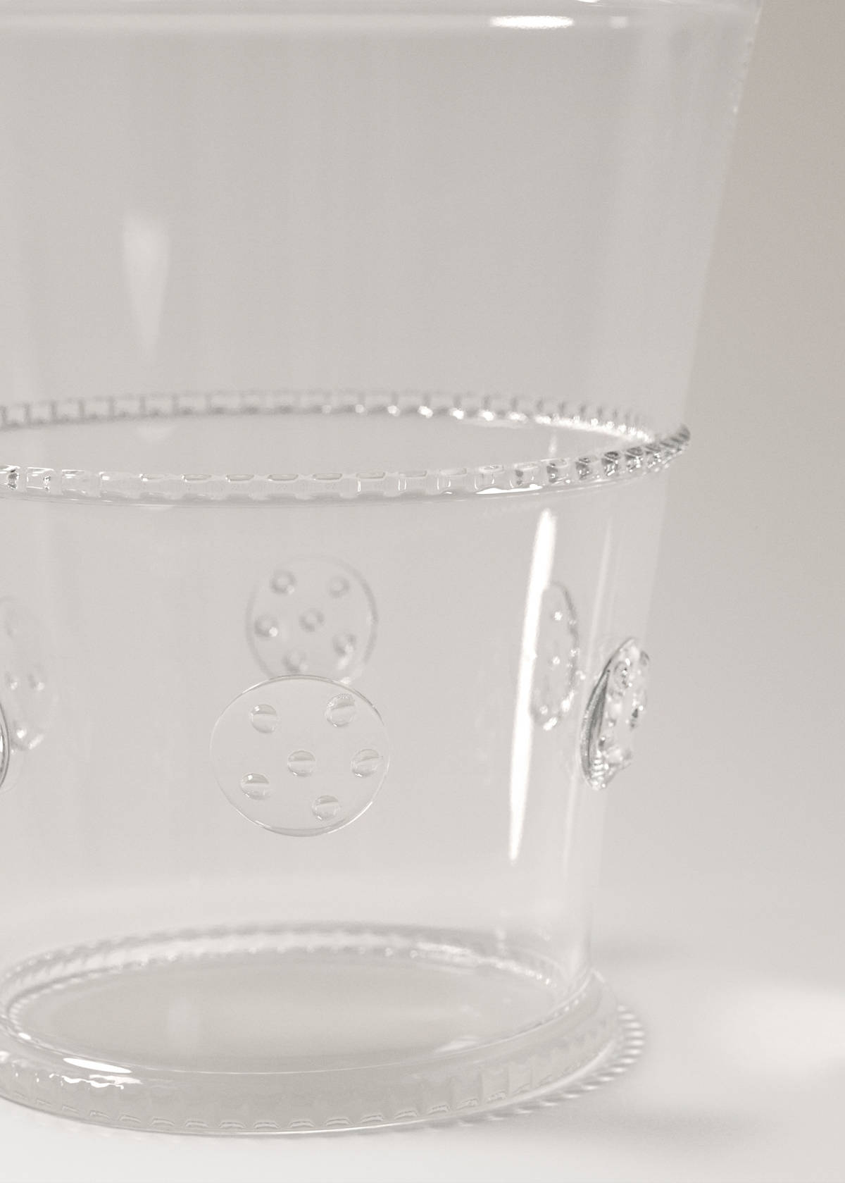 Transparent embossed borosilicate glass vase — Orange