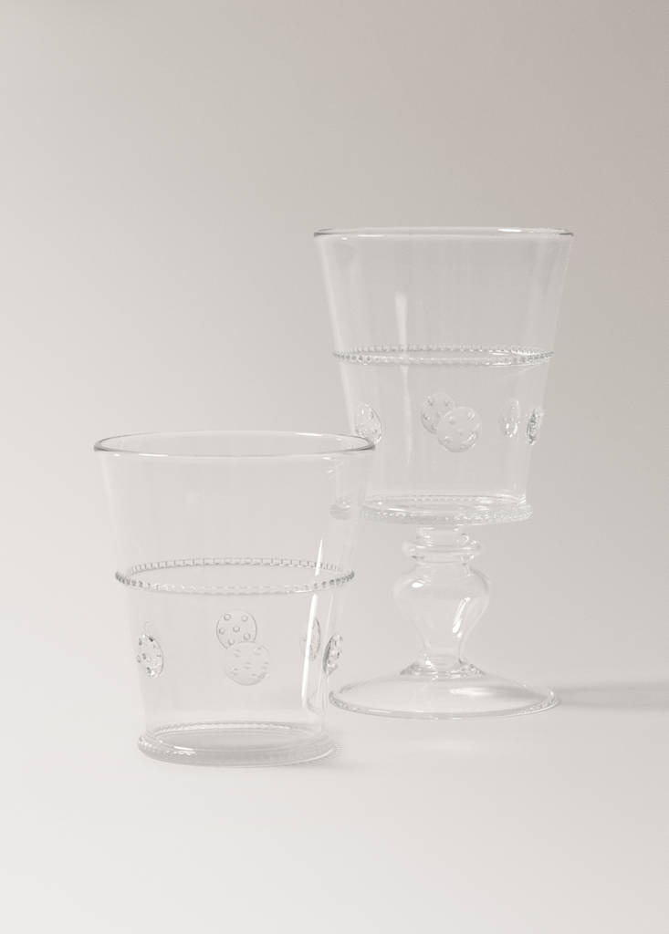 Transparent embossed borosilicate glass vase — Orange