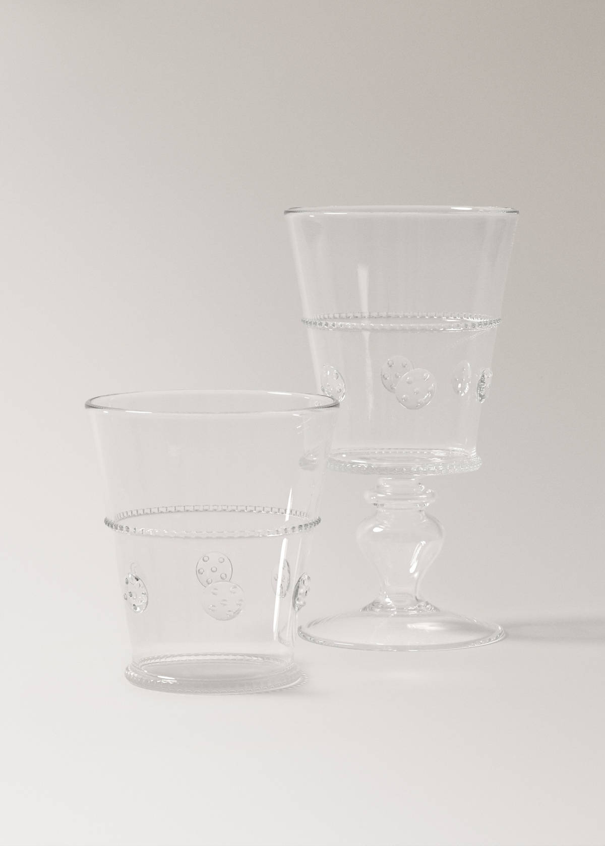 Transparent embossed borosilicate glass vase — Orange
