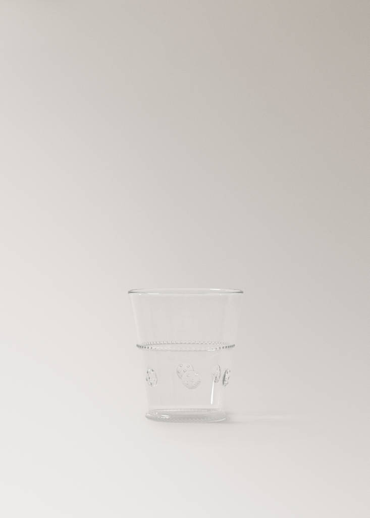 Transparent embossed borosilicate glass vase — Orange