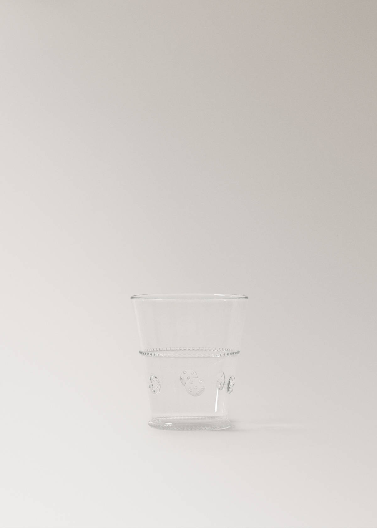 Transparent embossed borosilicate glass vase — Orange