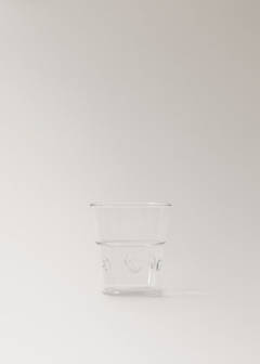 Transparent embossed borosilicate glass vase — Orange 5