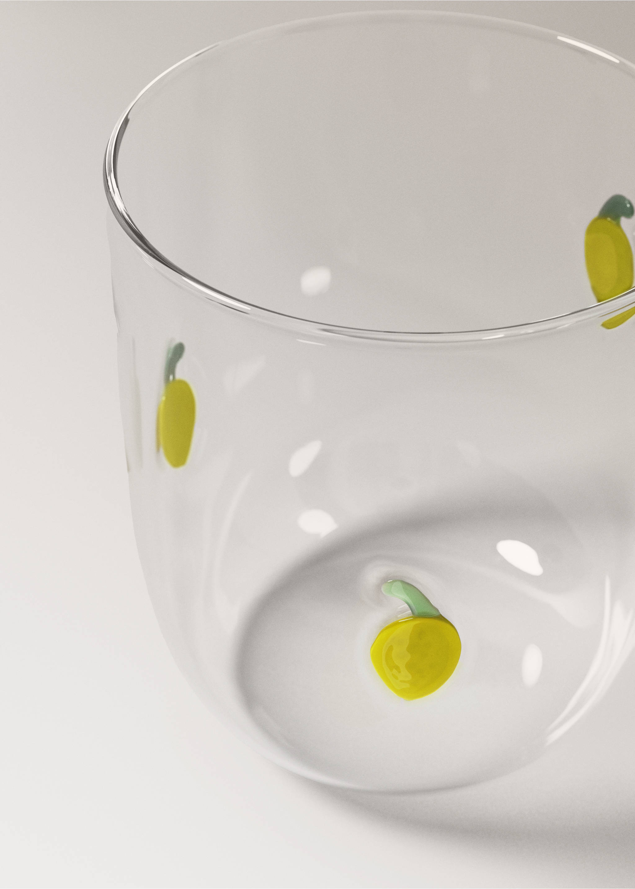 Borosilicate glass with fruit design - Details of the article 1, Yellow. Ref: 27062909-00.
