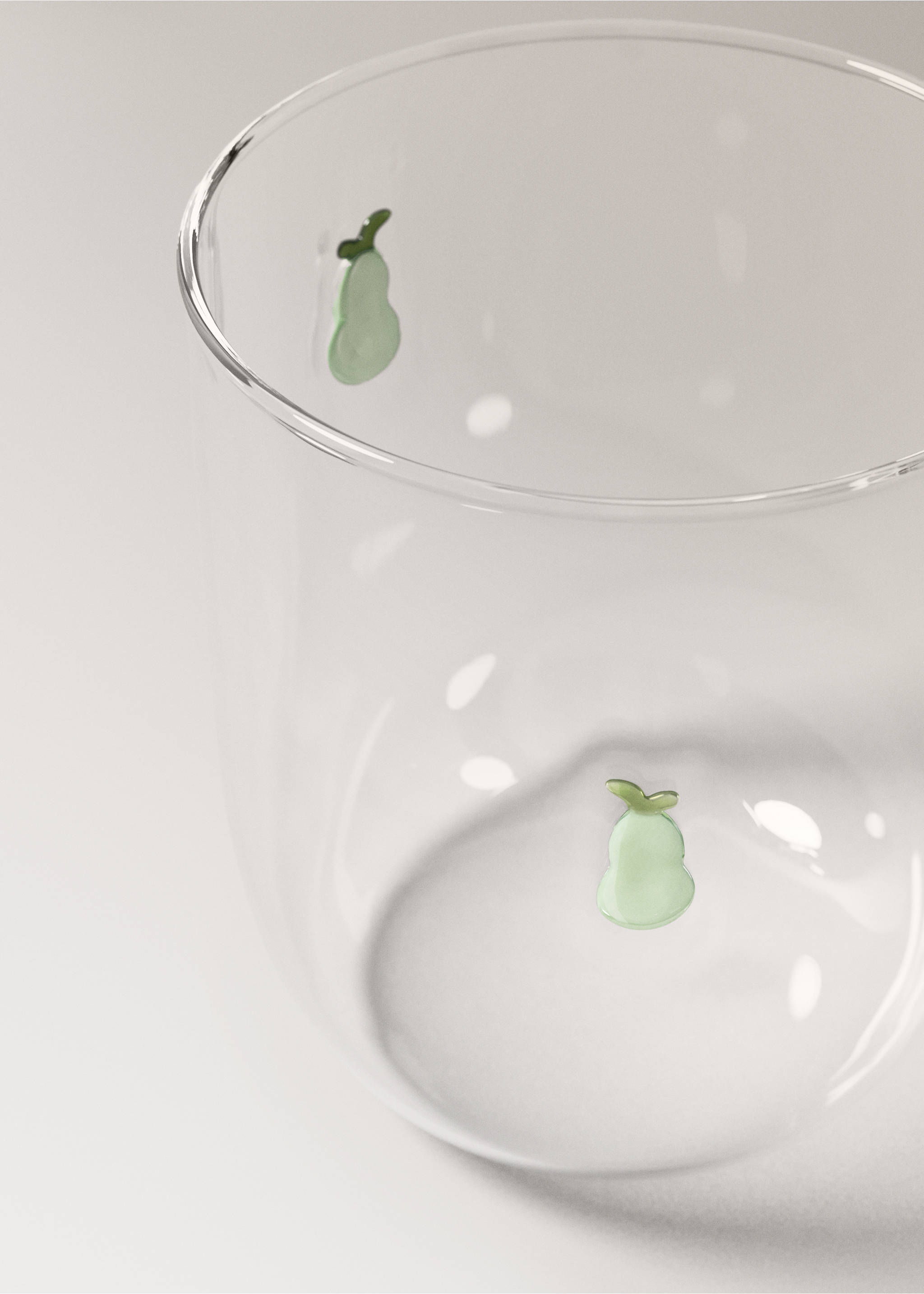 Sklenice z borosilikátového skla s motivem ovoce - Detail zboží 1, Zelená. Ref: 27062909-00.