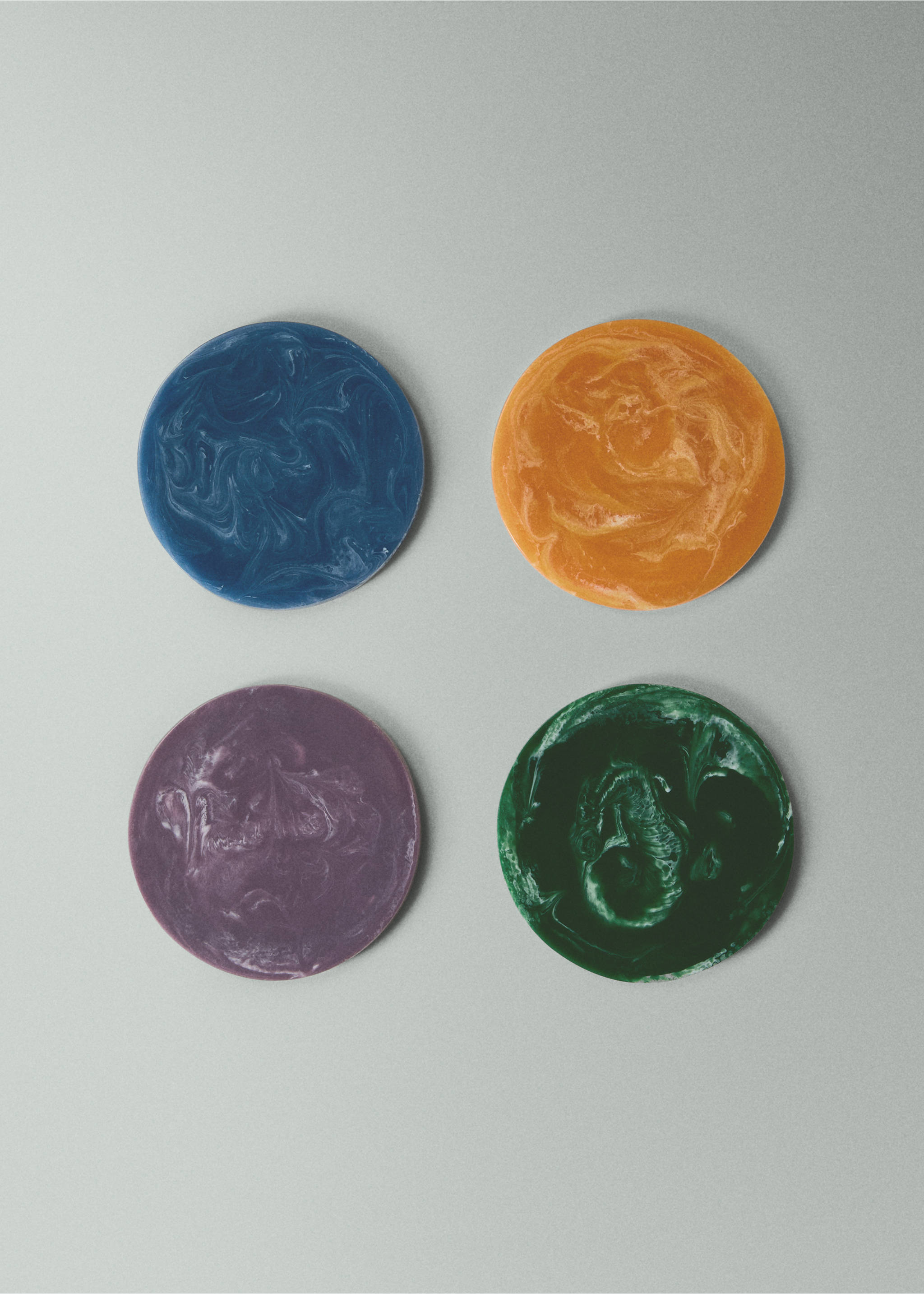 Resin coasters colour - Medium plane, Petrol Blue. Ref: 27062912-00.