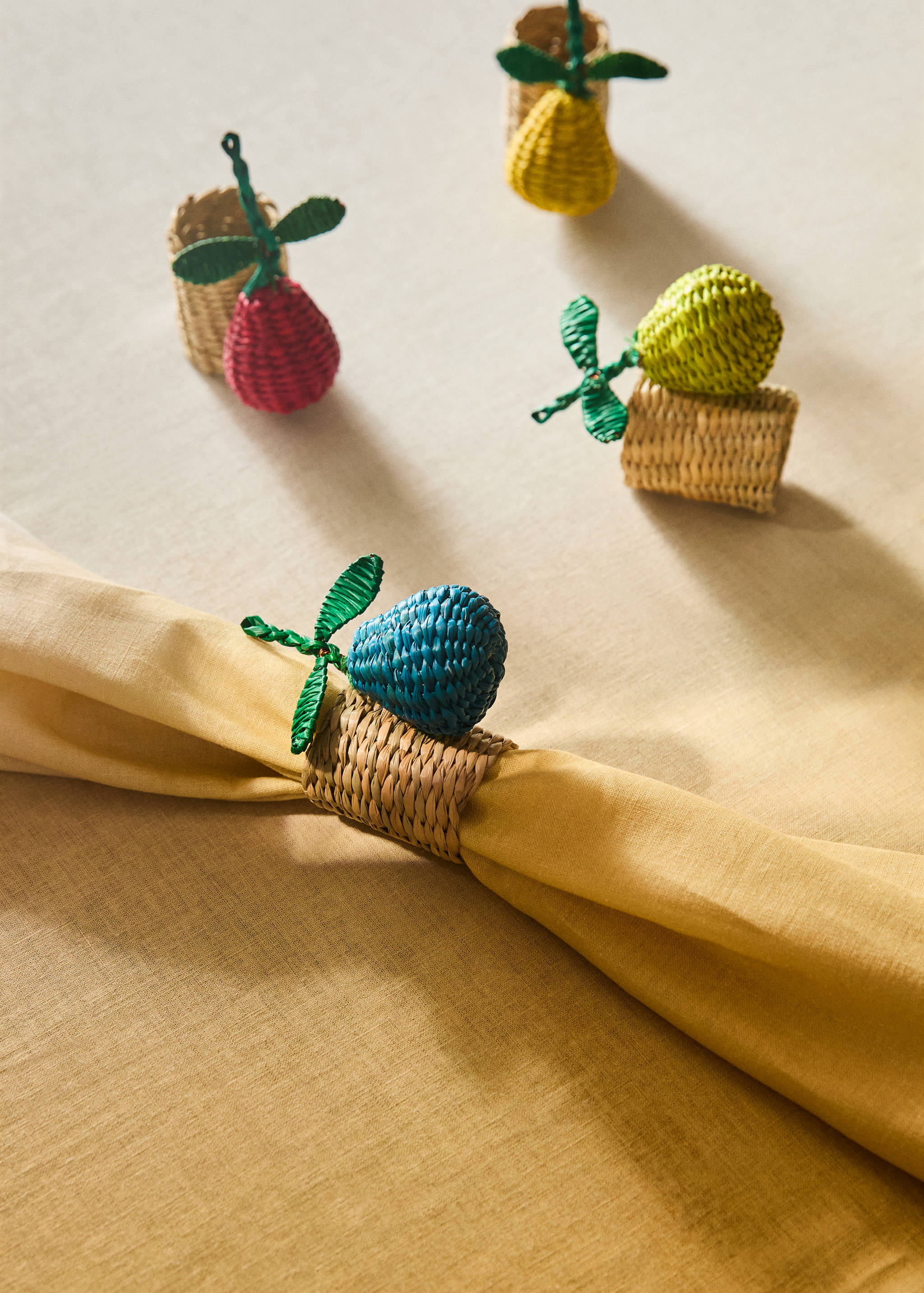 Seagrass fruit napkin ring set - General plane