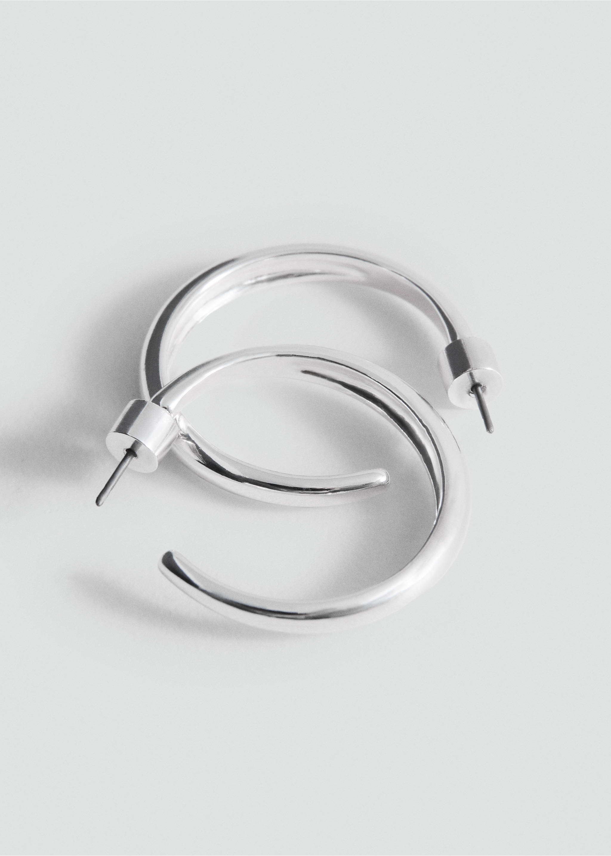 Hoop earrings - Medium plane, Silver. Ref: 27062924-00.