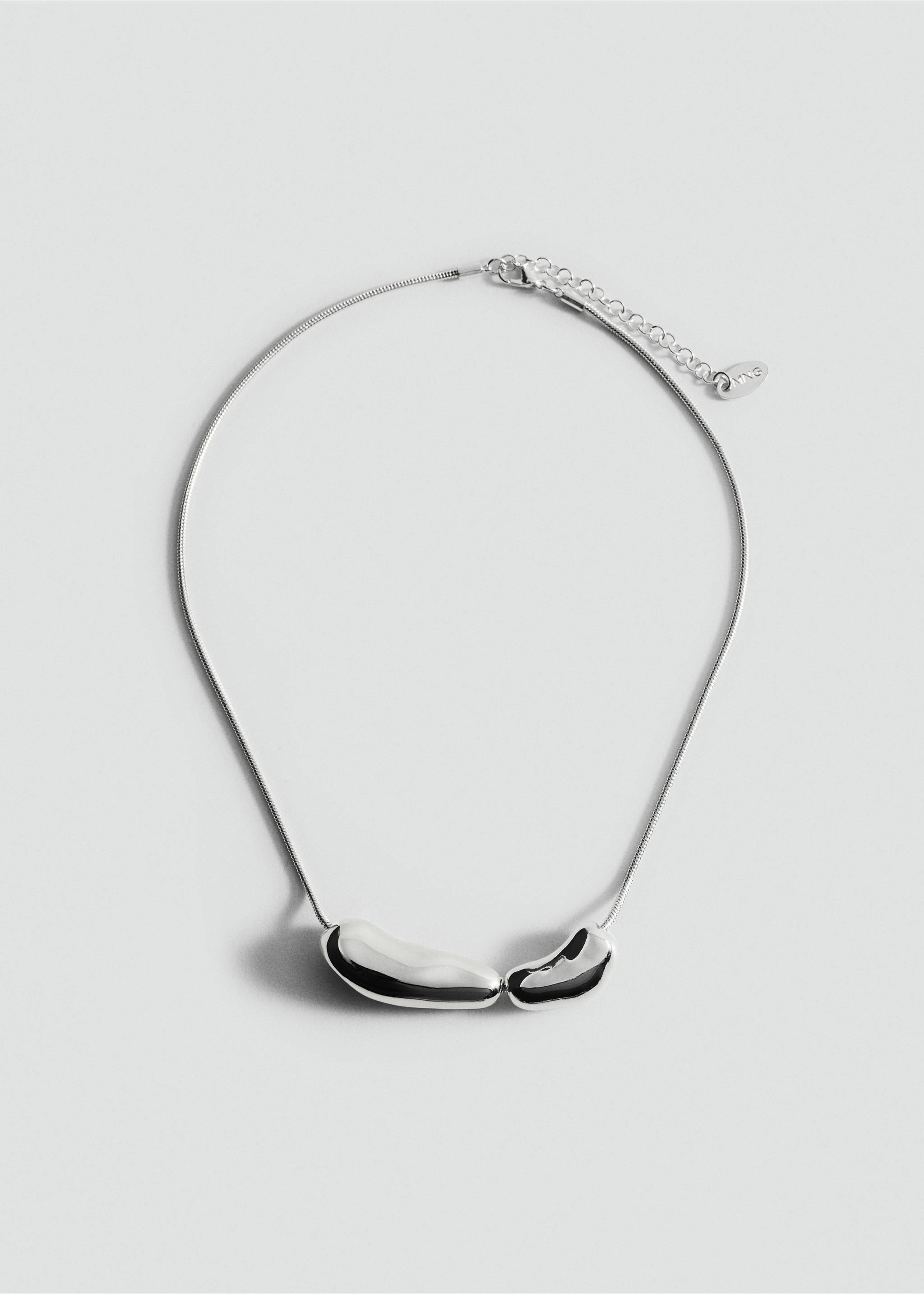 Necklace with irregular metallic pieces - Article without model, Silver. Ref: 27062927-00.