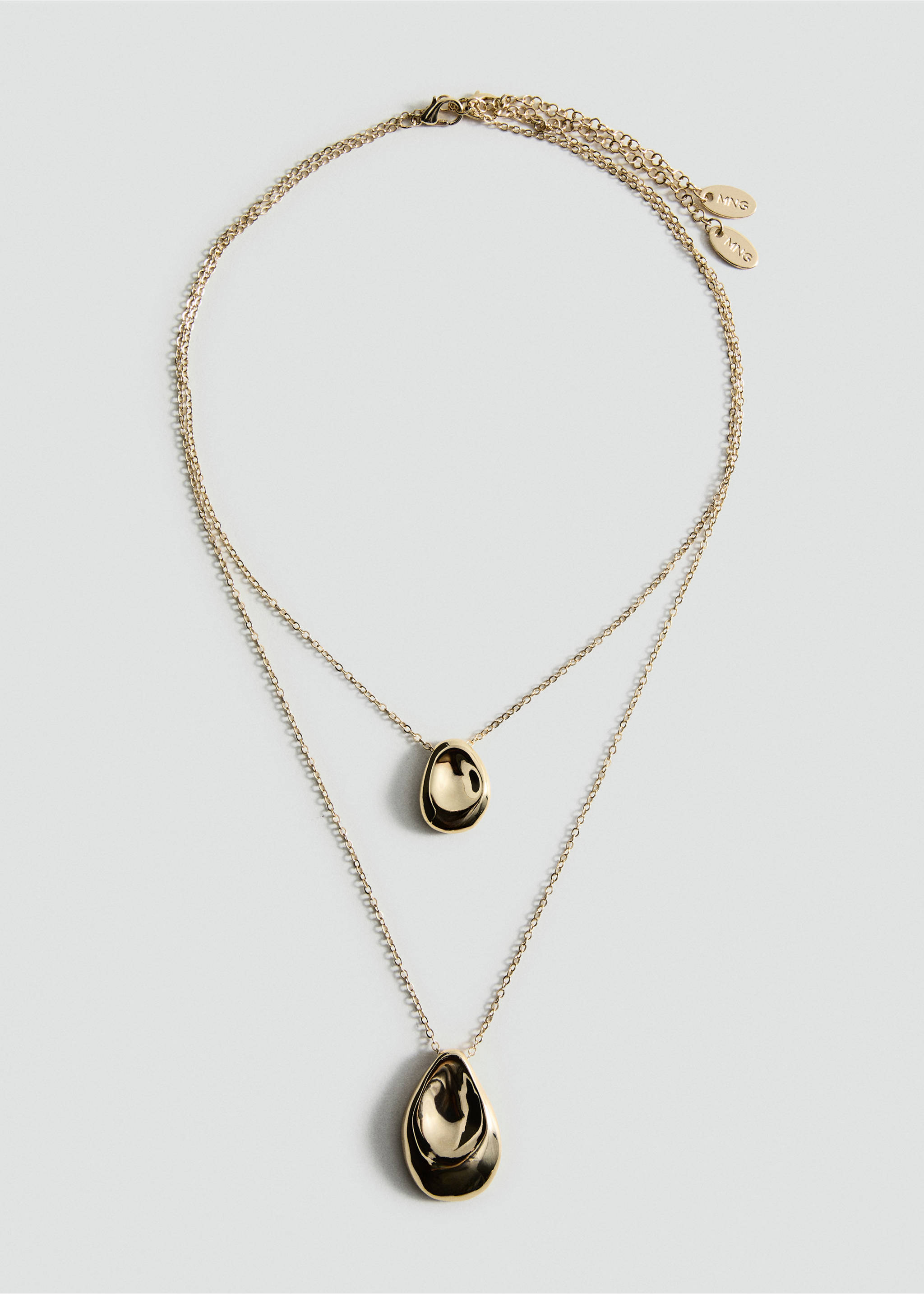 Double-drop pendant necklace - Article without model, Gold. Ref: 27062929-00.