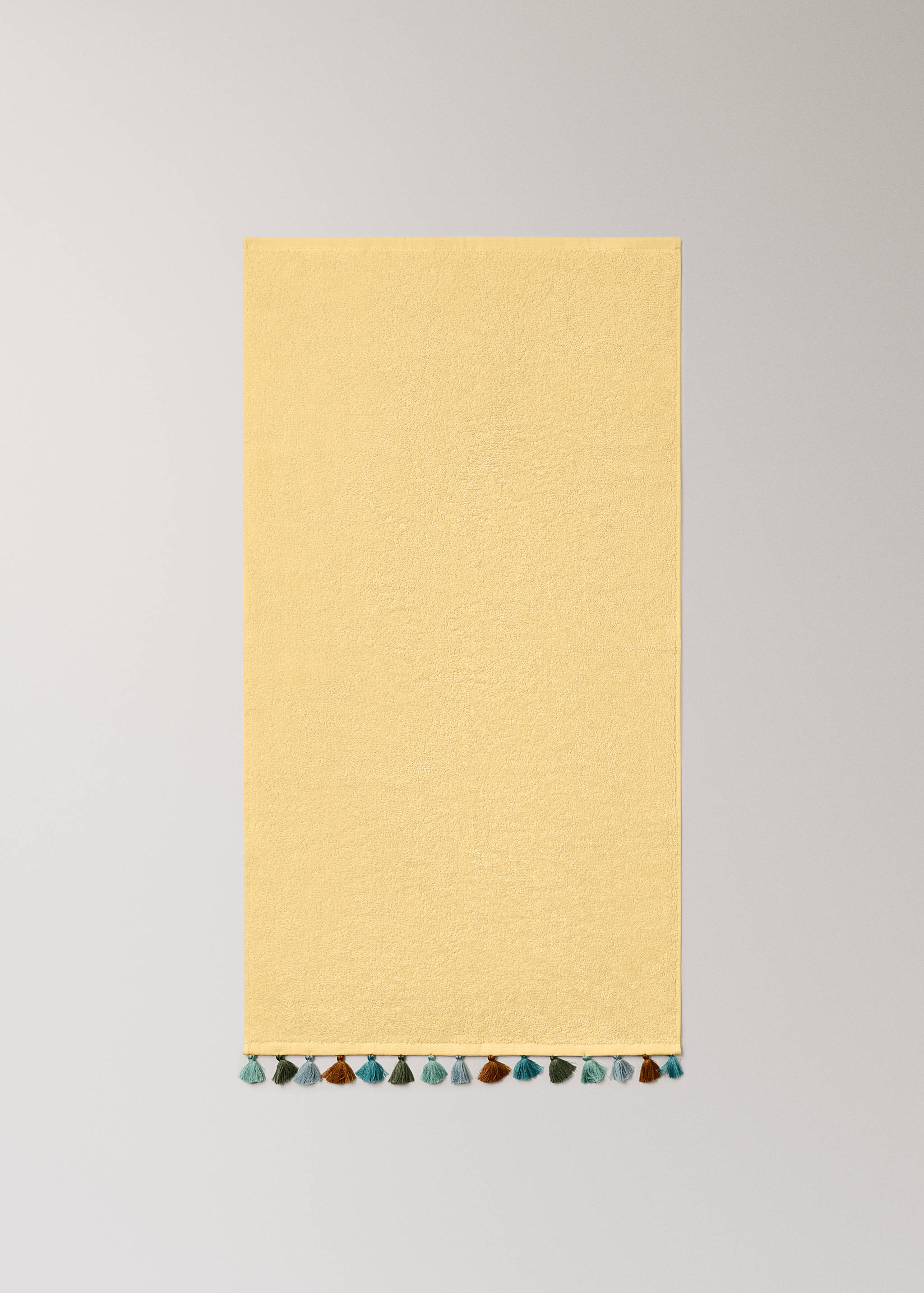 Cotton children's multi-coloured hand towel with pompoms - Details of the article 3