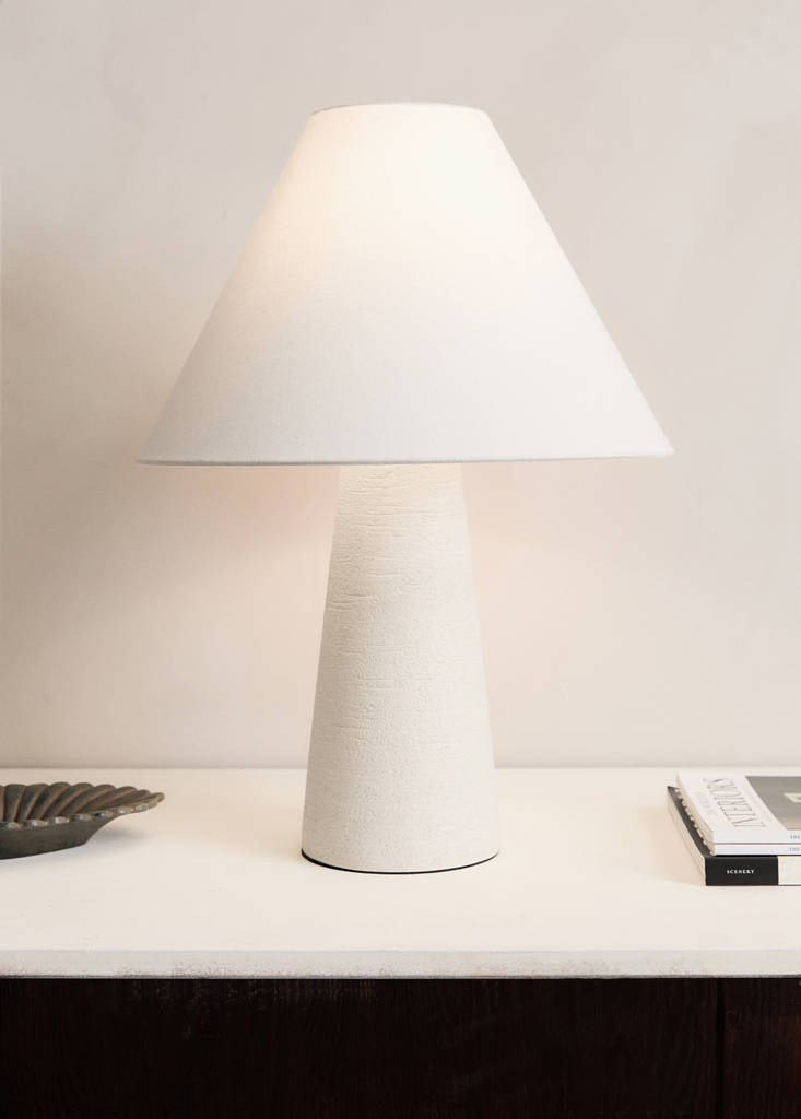 Fibreglass table lamp — White