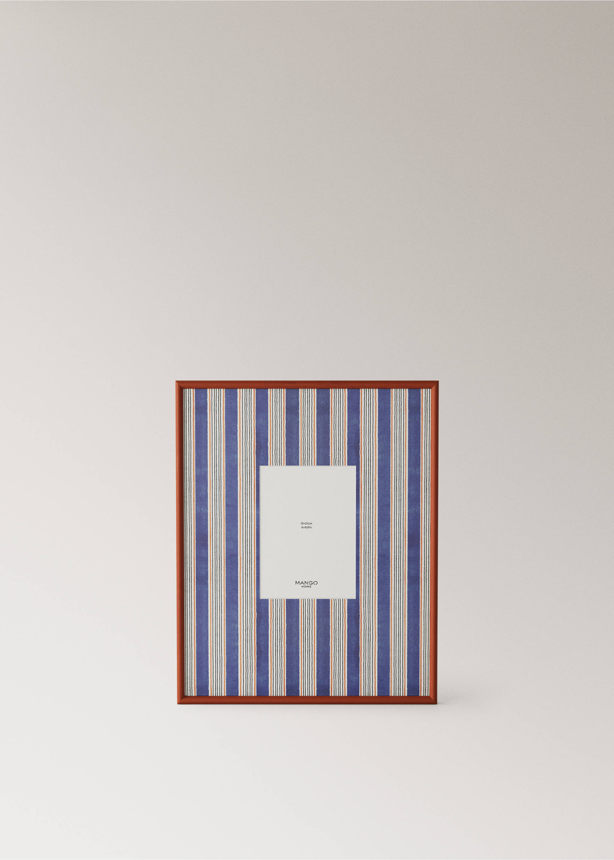 Wooden frame with large lines - Article without model, Orange. Ref: 27062935-00.