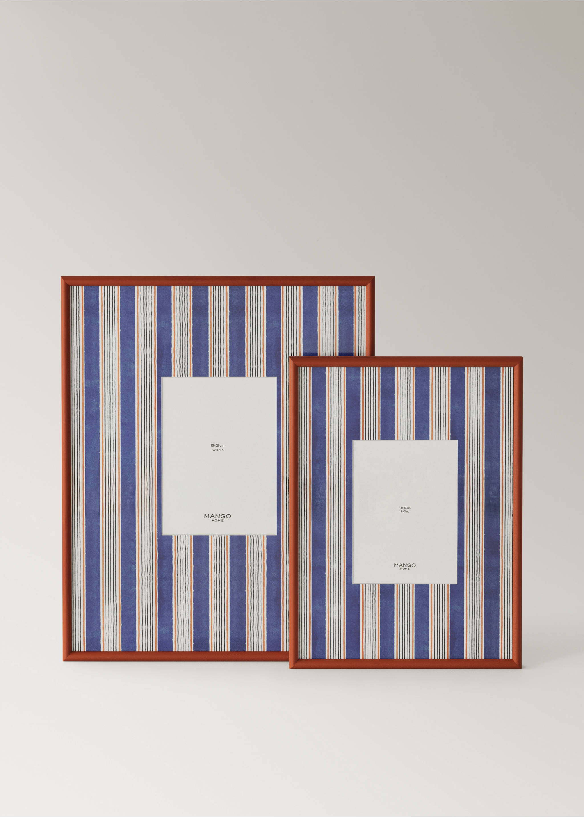 Wooden frame with large lines - Details of the article 3, Orange. Ref: 27062935-00.
