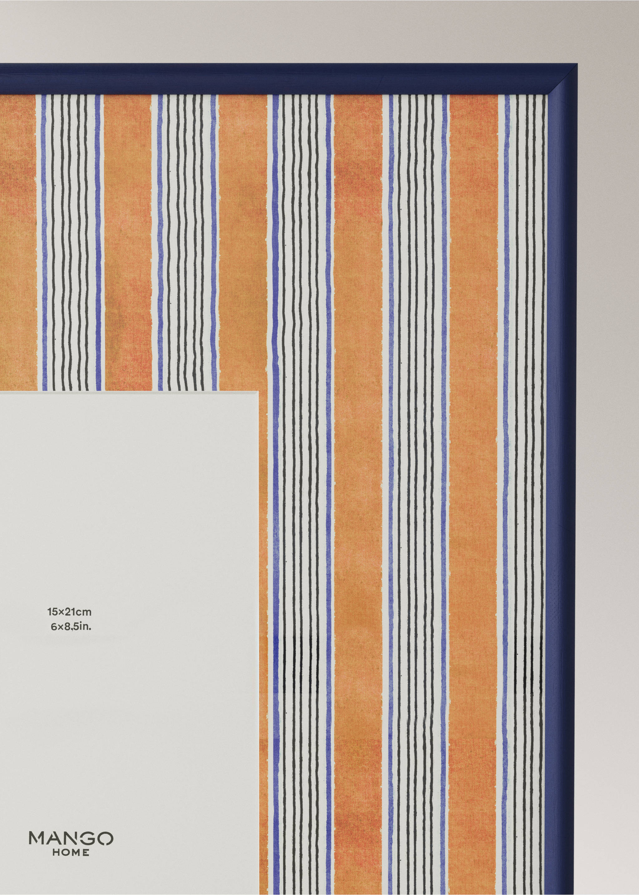 Wooden frame with large lines - Details of the article 1, Vibrant blue. Ref: 27062935-00.