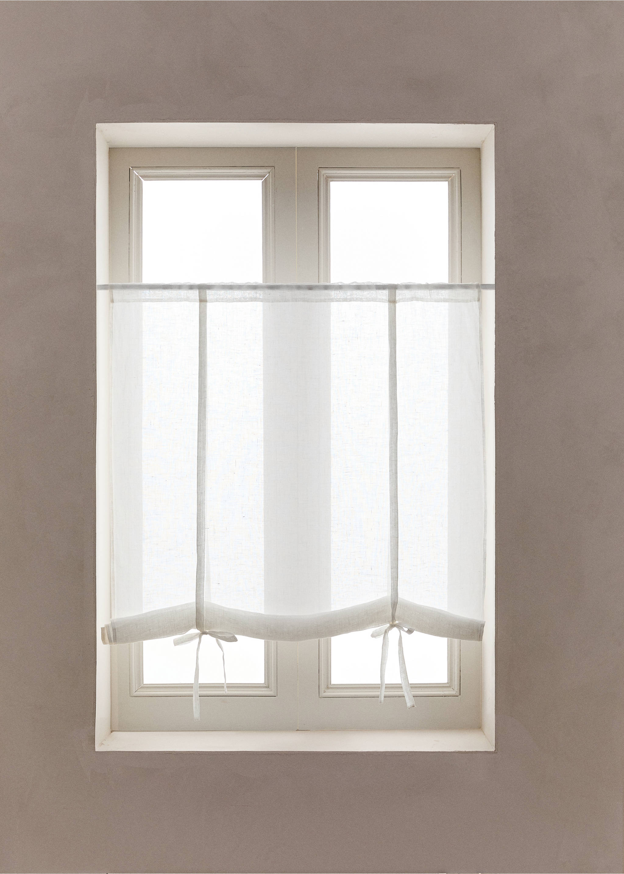 100% linen roller blind with low transparency - General plane, Ecru. Ref: 27063269-00.