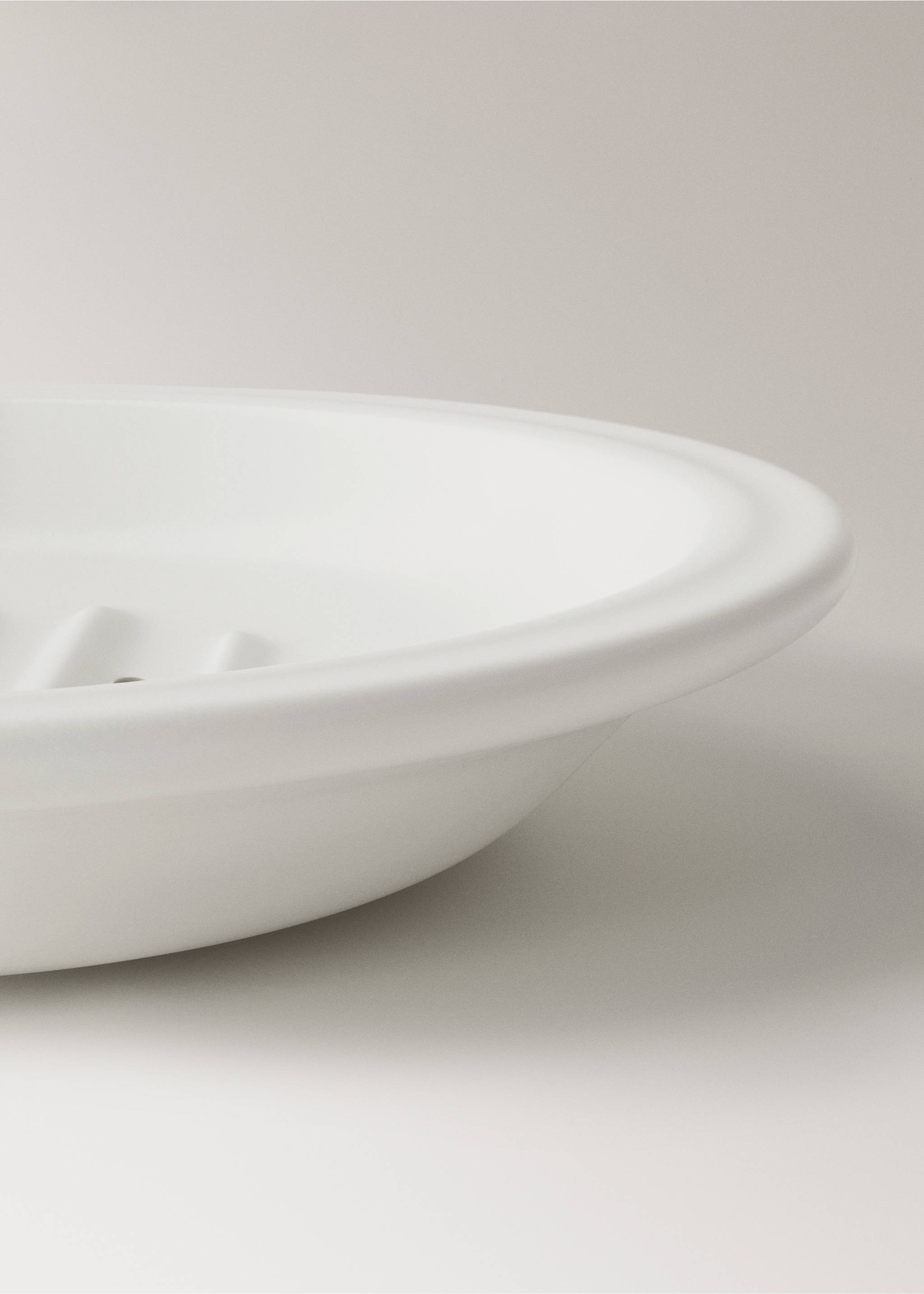 Earthenware soap dish - Details of the article 2, White. Ref: 27063274-00.