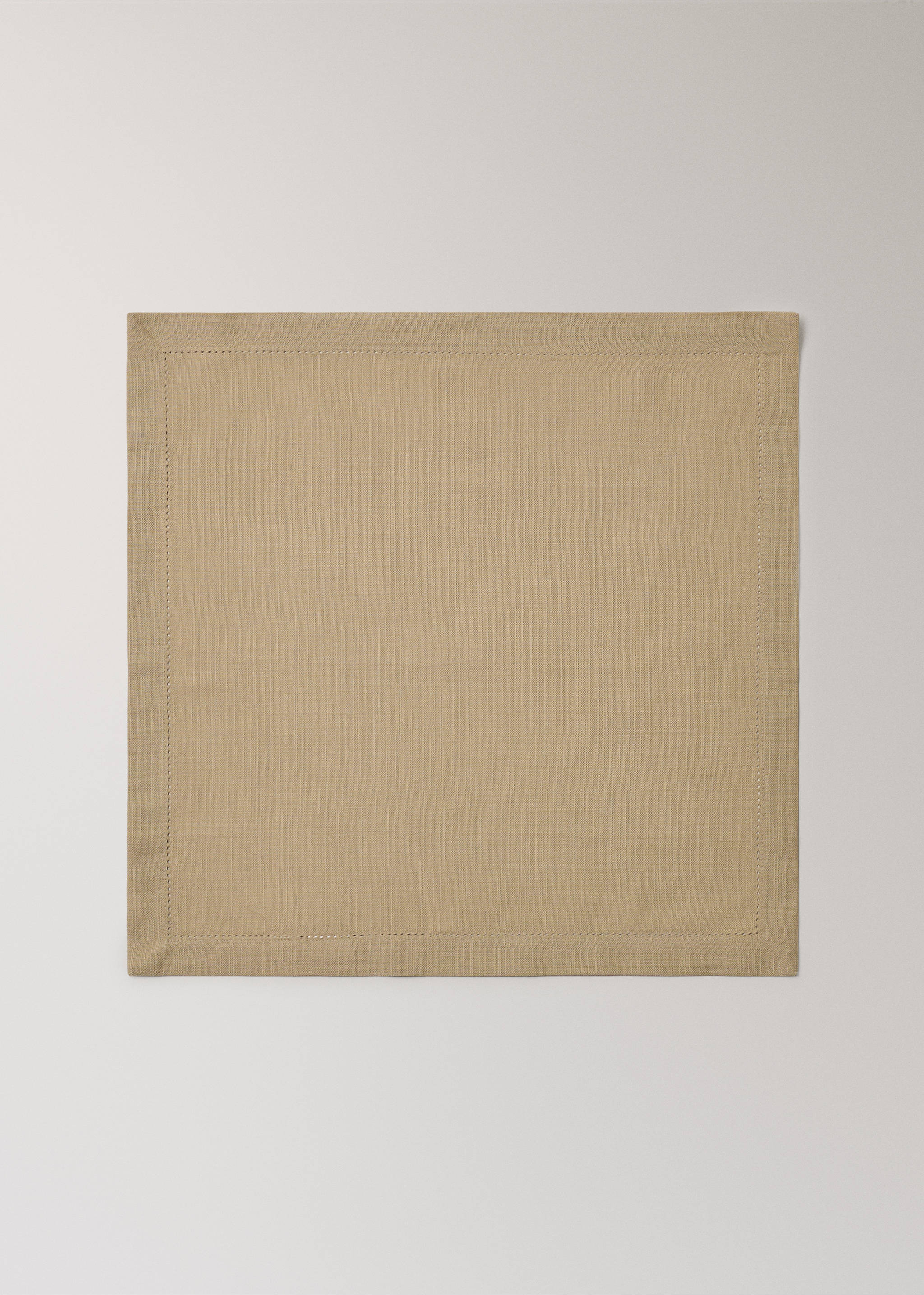 Cotton napkins with hemstitch detail - Article without model, Peach. Ref: 27063277-00.