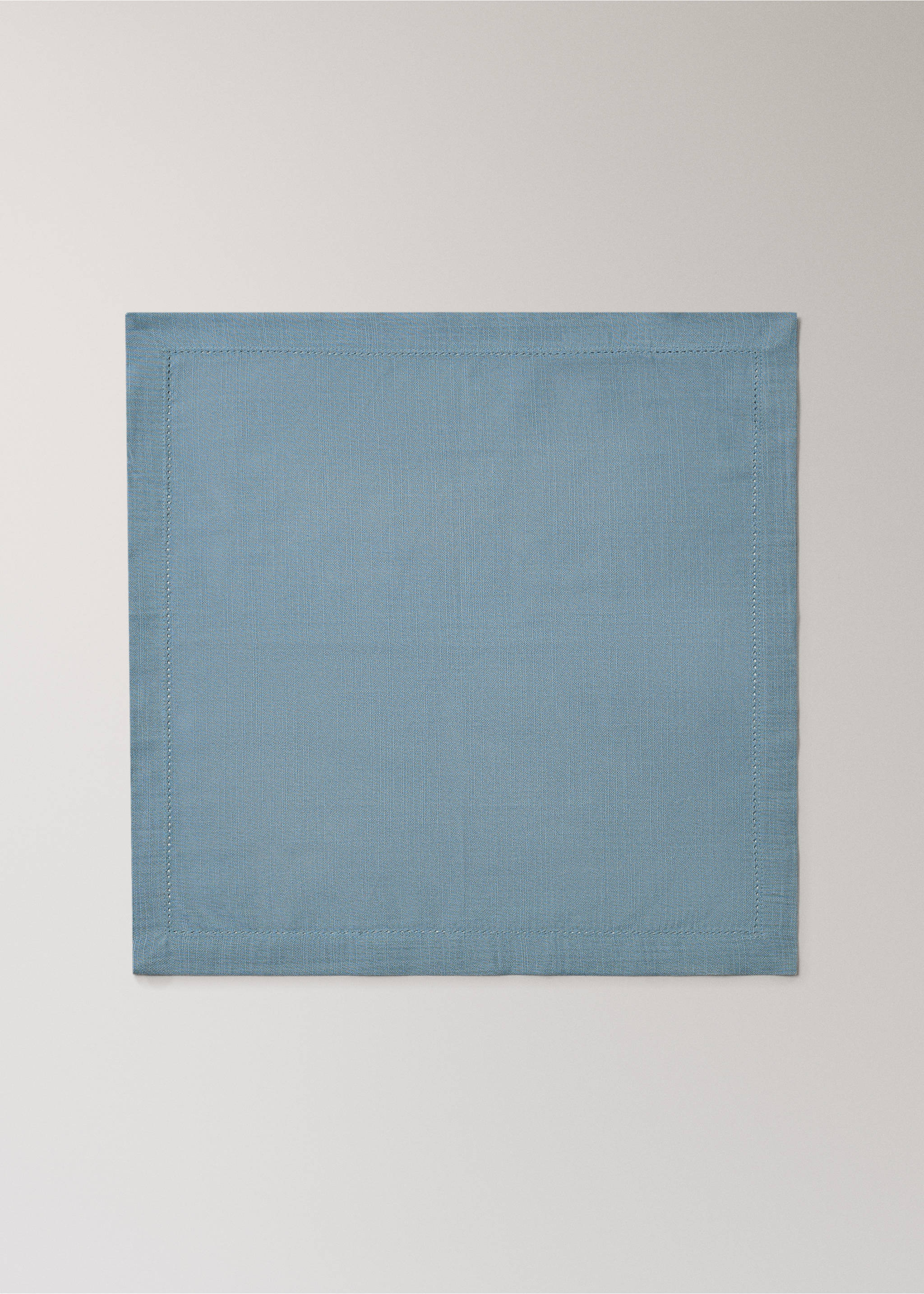 Cotton napkins with hemstitch detail - Article without model, Blue. Ref: 27063277-00.