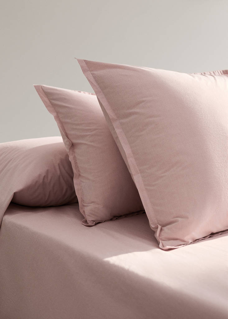 Two yarn-dyed cotton pillowcases 60x60 cm — Grapefruit