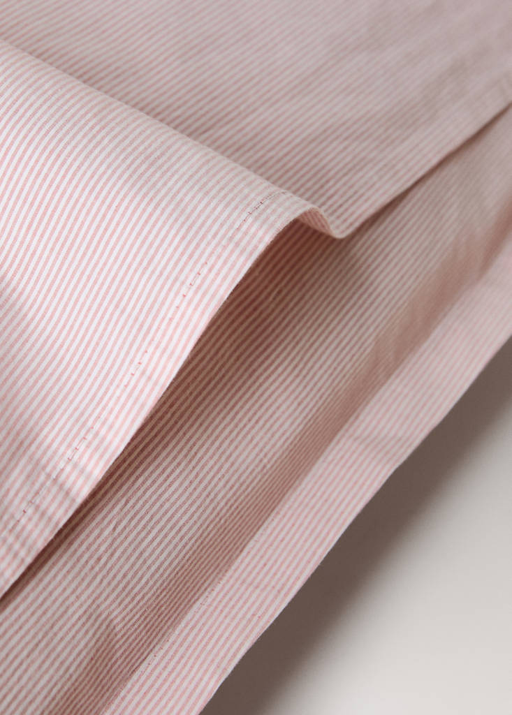 Two yarn-dyed cotton pillowcases 60x60 cm — Grapefruit