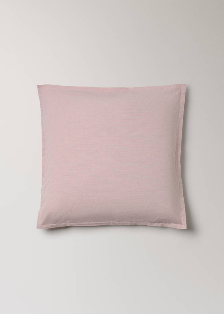 Two yarn-dyed cotton pillowcases 60x60 cm — Grapefruit