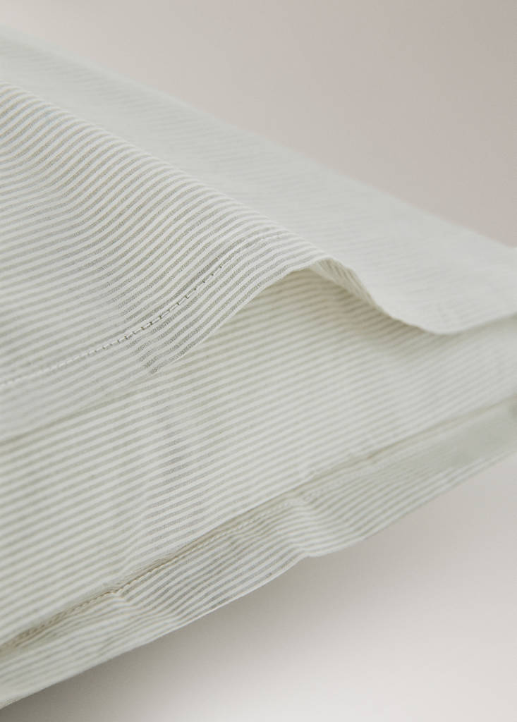 Two yarn-dyed cotton pillowcases 60x60 cm — Pastel Green