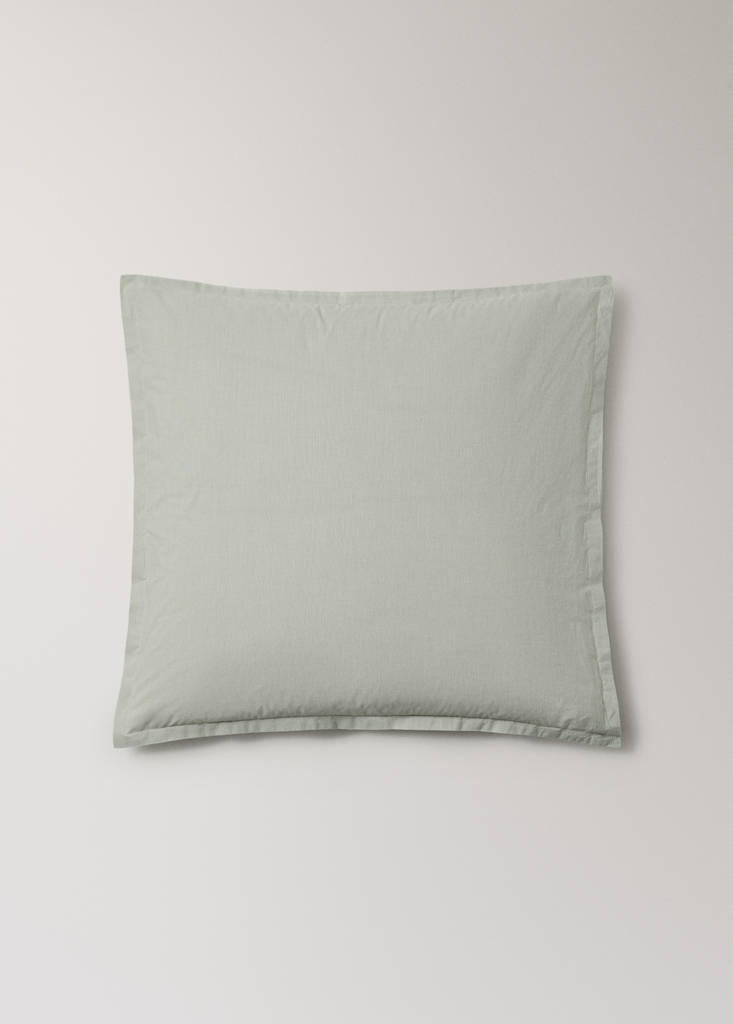 Two yarn-dyed cotton pillowcases 60x60 cm — Pastel Green
