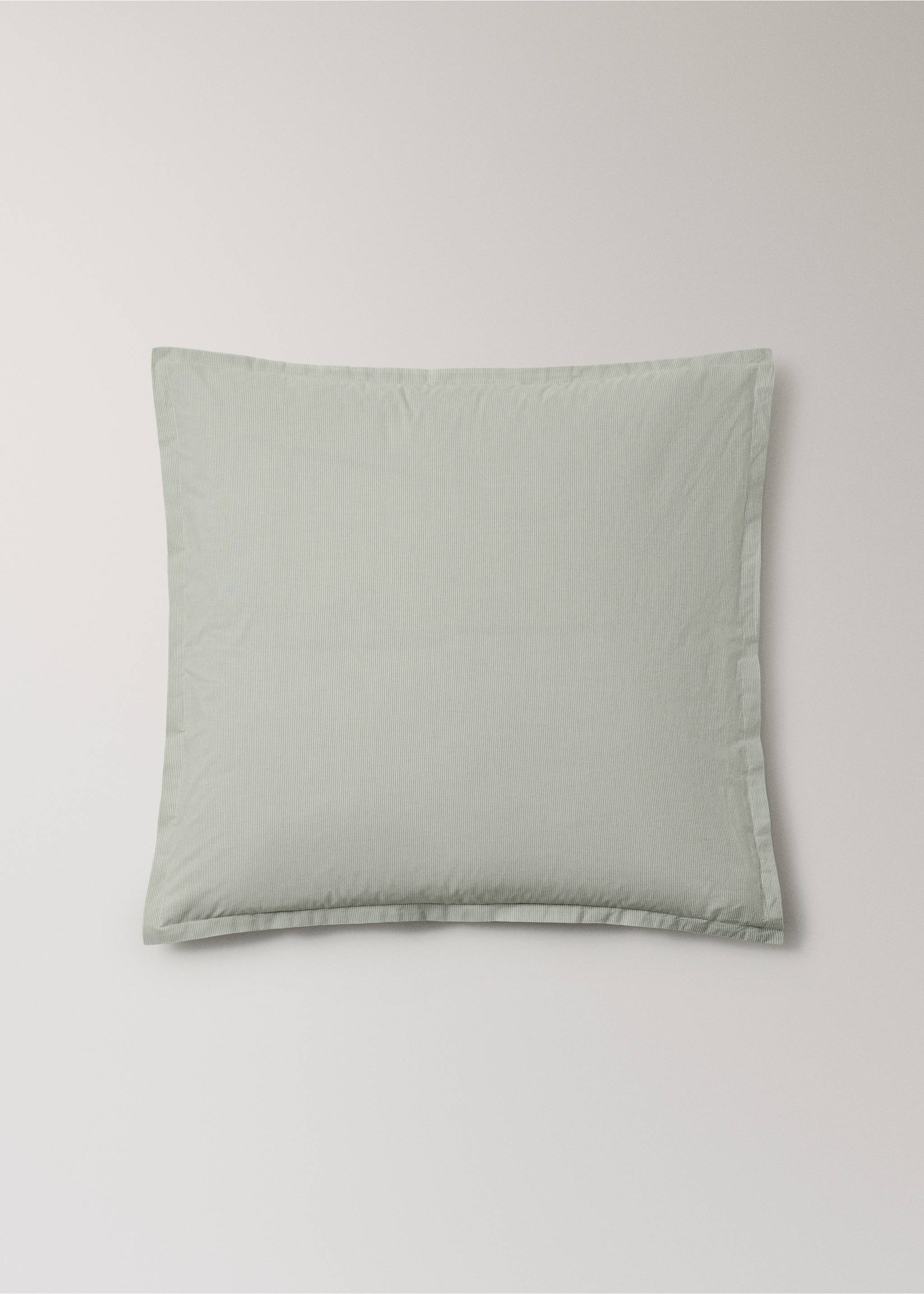 Deux taies d'oreiller coton fil teint 60x60 cm - Article sans modèle, Vert pastel. Ref: 27063279-00.